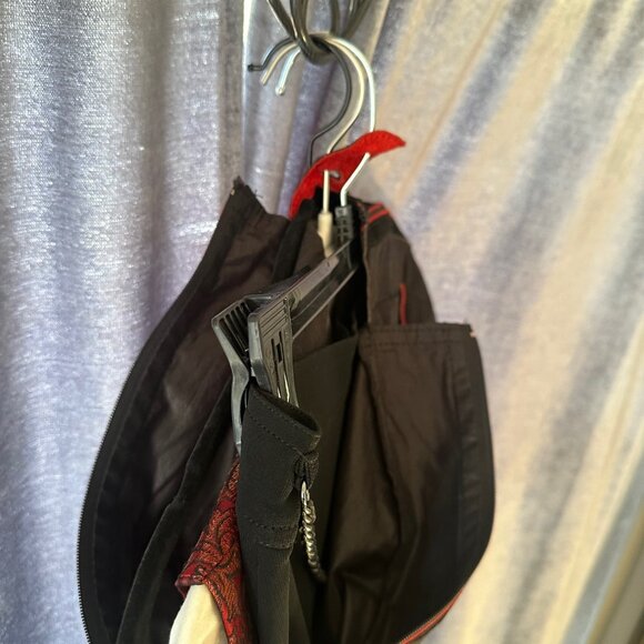 Vintage Zilli Rare Full Length Garment Bag for Travel Black & Red - Picture 6 of 13